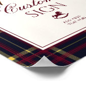 ヴィンテージロッキングホースワインレッドプレイドカスタム ポスター (角)