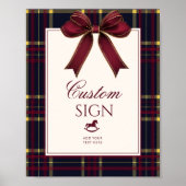 ヴィンテージロッキングホースワインレッドプレイドカスタム ポスター (正面)