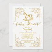 ヴィンテージロッキングホース赤ちゃんシャワー招待状 招待状 (正面)