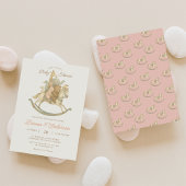 ヴィンテージロッキングホース赤ちゃんシャワー招待状 招待状