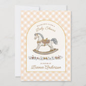 ヴィンテージロッキングホース赤ちゃんシャワー招待状 招待状 (裏面)