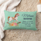 ヴィンテージロッキングホース&フローラブーケベビー誕生 ランバークッション (ブランケット)