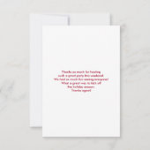 ヴィンテージロッキングホース&ポインセチアクリスマスありがとう サンキューカード (裏面)