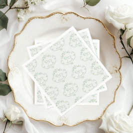 ヴィンテージロッキングホースToileセージ緑の赤ちゃんシャワー スタンダードカクテルナプキン