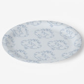 ヴィンテージロッキングホースToileブルーベビーシャワー ペーパープレート (アングル)