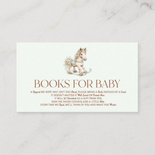 ヴィンテージロッキング馬赤ちゃんシャワーベビー エンクロージャーカード (正面)