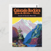 ヴィンテージロッキー山脈ブラックヒルズユタトラベル ポストカード (正面/裏面)