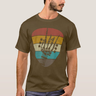 ヴィンテージロックアンドロールのスケルトンギター音楽愛好家 Tシャツ