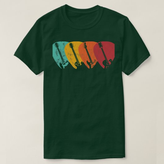 ヴィンテージロックアンドロールギターピック音楽愛好家 Tシャツ (デザイン正面)