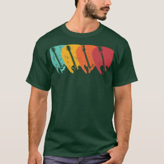 ヴィンテージロックアンドロールギターピック音楽愛好家 Tシャツ