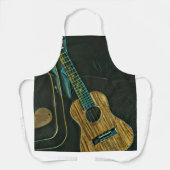 ヴィンテージロックギタープレイヤーアートワーク エプロン (正面)