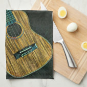 ヴィンテージロックギタープレイヤーアートワーク キッチンタオル (四つ折り)