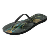 ヴィンテージロックギタープレイヤーアートワーク ビーチサンダル (アングル)