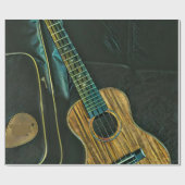 ヴィンテージロックギタープレイヤーアートワーク ラッピングペーパー (フラット)