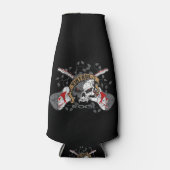 ヴィンテージロックスカルとギターボトルクール ボトルクーラー (正面)