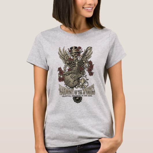ヴィンテージロックスケルトンギタリスト Tシャツ (正面)