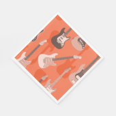 ヴィンテージロックスターギタリストオレンジの誕生日パーティー スタンダードランチョンナプキン (角)