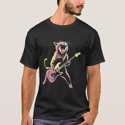 ヴィンテージロックスターヌードルギター Tシャツ (正面)