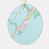 ヴィンテージロックハーバーフロリダの地図（1947年） セラミックオーナメント (左)