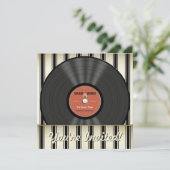 ヴィンテージロックビニール記録パーティの招待状 招待状 (スタンド正面)