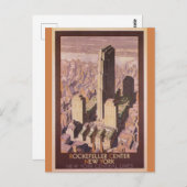 ヴィンテージロックフェラーセンターニューヨークシティトラベル ポストカード (正面/裏面)