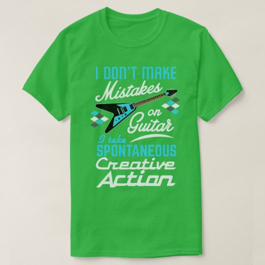 ヴィンテージロックンロールギターアクション1 Tシャツ (デザイン正面)