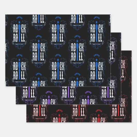 ヴィンテージロックンロール ラッピングペーパーシート (セット)