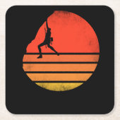 ヴィンテージロック登山岩石 スクエアペーパーコースター (正面)