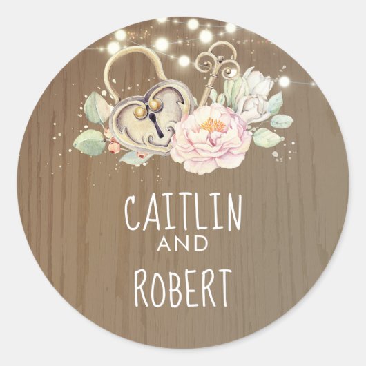ヴィンテージロック鍵結婚の ラウンドシール (正面)