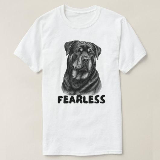 ヴィンテージロットワイラーの勇敢な肖像画デザイン Tシャツ (デザイン正面)