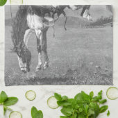 ヴィンテージロデオカウボーイズ、バッキングブロンコバイレミントン キッチンタオル (折り畳み)