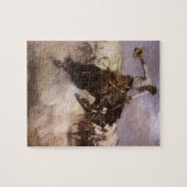 ヴィンテージロデオカウボーイ、ブリーズライディングby WHDケルナー ジグソーパズル (横)