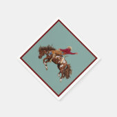 ヴィンテージロデオブロンコ乗馬カウボーイ スタンダードカクテルナプキン (角)