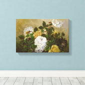 ヴィンテージロバート・ダンカンソンスティルライフwithバラ キャンバスプリント (インサイチュ (ウッドフロア))