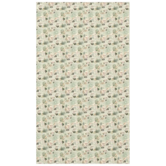 ヴィンテージロビンスとクリスマスの挨拶 テーブルクロス (正面)