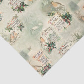 ヴィンテージロビンスとクリスマスの挨拶 薄葉紙 (詳細)