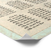 ヴィンテージロビンズエッグブルークラウンスワールフローリッシュ ポスター (角)