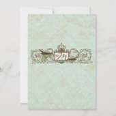 ヴィンテージロビンズエッグブルークラウンスワールフローリッシュ 招待状 (裏面)