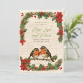 ヴィンテージロビンバーズクリスマスリースホリデーカード シーズンカード (スタンド正面)