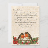 ヴィンテージロビンバーズクリスマスリースホリデーカード シーズンカード (裏面)