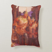 ヴィンテージロビンフッドとメリー彼の仲間by NC Wyeth アクセントクッション (裏面(縦))