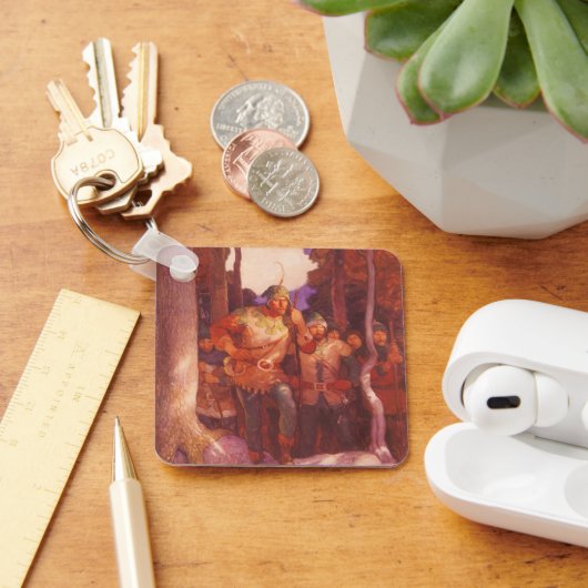 ヴィンテージロビンフッドとメリー彼の仲間by NC Wyeth キーホルダー (デスク)