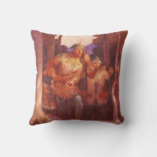 ヴィンテージロビンフッドとメリー彼の仲間by NC Wyeth クッション (裏面)