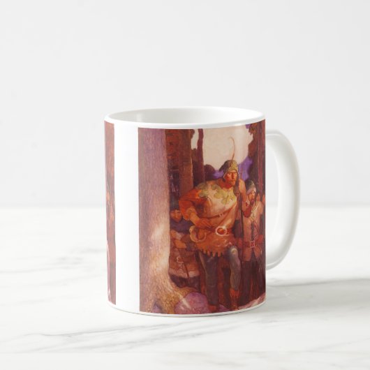 ヴィンテージロビンフッドとメリー彼の仲間by NC Wyeth コーヒーマグカップ (正面右)