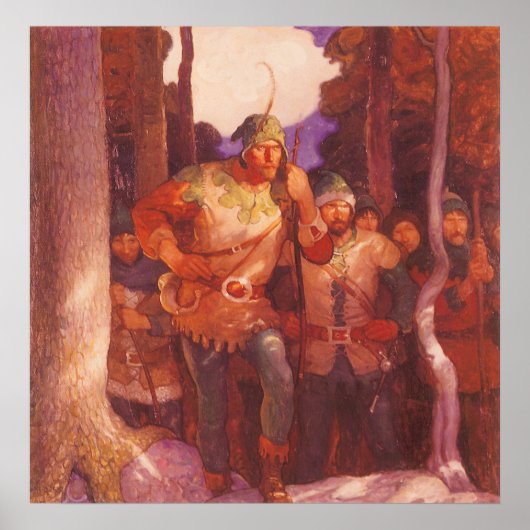 ヴィンテージロビンフッドとメリー彼の仲間by NC Wyeth ポスター (正面)