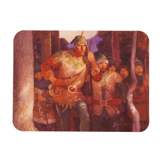 ヴィンテージロビンフッドとメリー彼の仲間by NC Wyeth マグネット (横)