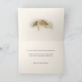 ヴィンテージロビン雪の中でクリスマスの挨拶 シーズンカード (内部)