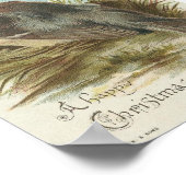 ヴィンテージロビン、クリスマス ポスター (角)