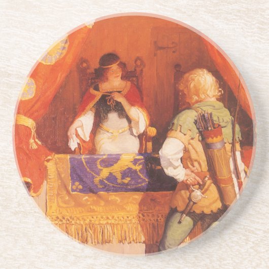 ヴィンテージロビン・フッドがNCワイエスのメイド・マリアンに出会う コースター (正面)