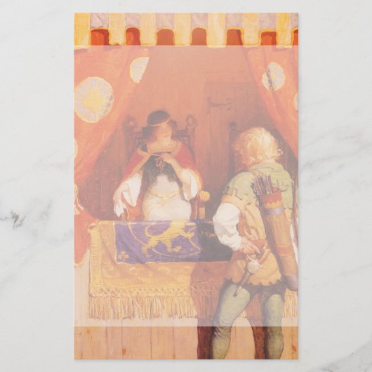 ヴィンテージロビン・フッドがNCワイエスのメイド・マリアンに出会う 便箋 (正面)